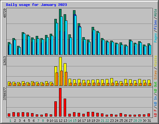 Daily usage for January 2023