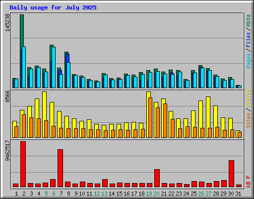 Daily usage for July 2025