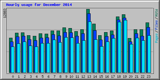 Hourly usage for December 2014
