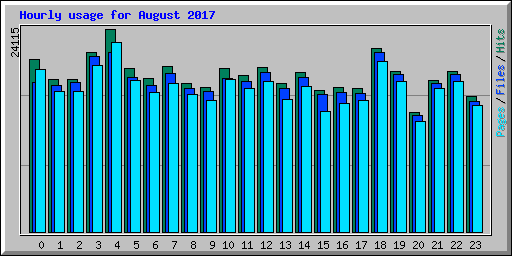 Hourly usage for August 2017