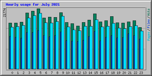 Hourly usage for July 2021