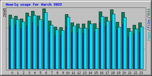 Hourly usage for March 2022