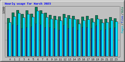 Hourly usage for March 2023