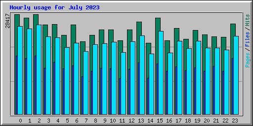 Hourly usage for July 2023