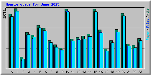 Hourly usage for June 2025